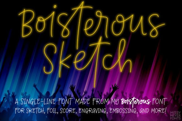 Boisterous Sketch Single Line Font