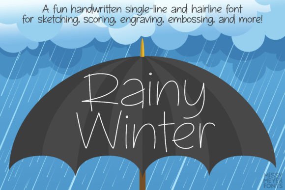 Rainy Winter Single Line Font